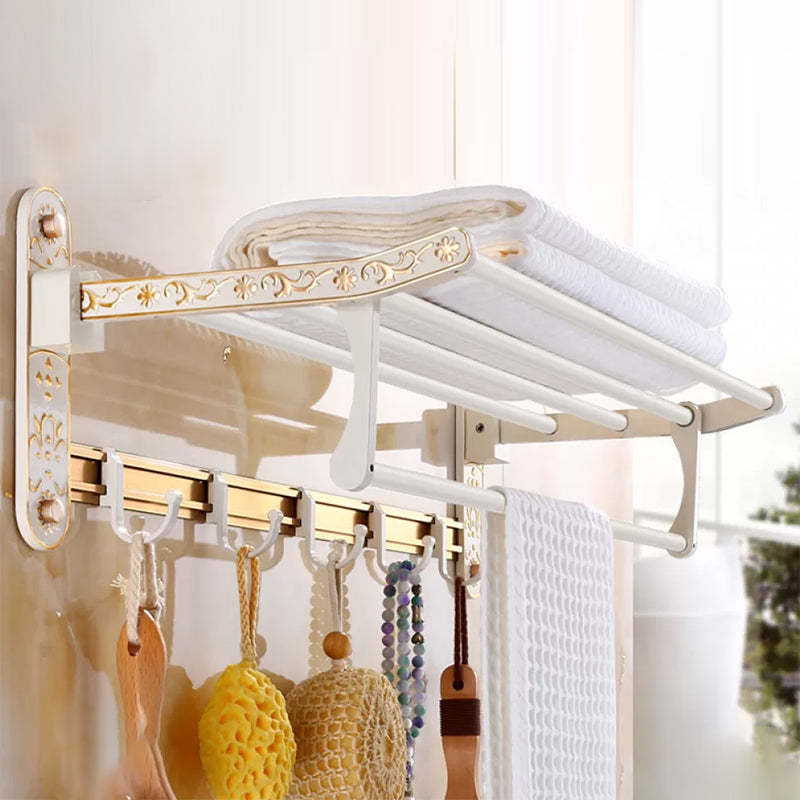Traditional Metal Bathroom Accessories Hardware Set with Paper Holder White Towel Rack (24"L) Clearhalo 'Bathroom Hardware Sets' 'Bathroom Hardware' 'Bathroom Remodel & Bathroom Fixtures' 'bathroom_hardware_sets' 'Home Improvement' 'home_improvement' 'home_improvement_bathroom_hardware_sets' 7116976