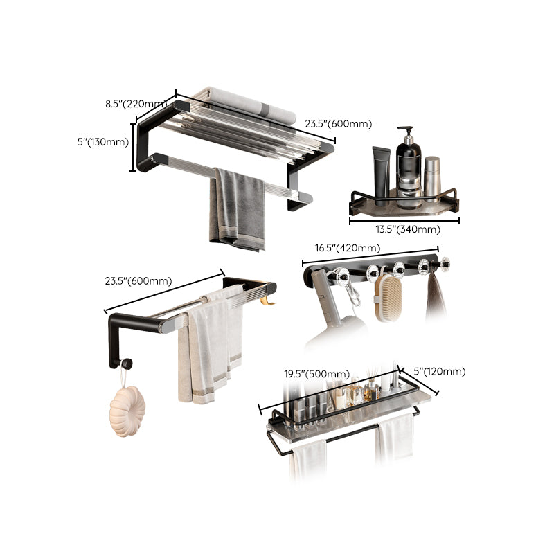 Contemporary Black Metal Bathroom Accessory As Individual Or As a Set Clearhalo 'Bathroom Hardware Sets' 'Bathroom Hardware' 'Bathroom Remodel & Bathroom Fixtures' 'bathroom_hardware_sets' 'Home Improvement' 'home_improvement' 'home_improvement_bathroom_hardware_sets' 7117006
