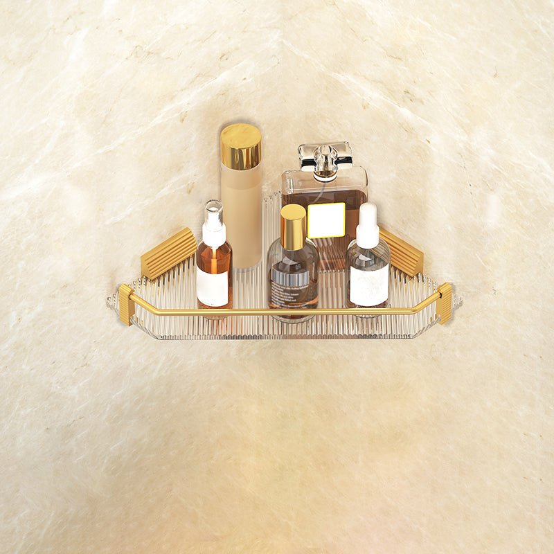 Modern 7-Piece Bathroom Accessory Set Metal Bathroom Set in Gold Bath Shelf (Triangular) Clearhalo 'Bathroom Hardware Sets' 'Bathroom Hardware' 'Bathroom Remodel & Bathroom Fixtures' 'bathroom_hardware_sets' 'Home Improvement' 'home_improvement' 'home_improvement_bathroom_hardware_sets' 7117010