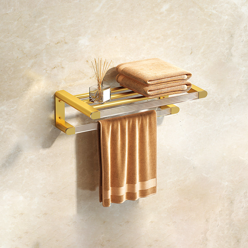 Modern 7-Piece Bathroom Accessory Set Metal Bathroom Set in Gold Towel Rack (20"L) Clearhalo 'Bathroom Hardware Sets' 'Bathroom Hardware' 'Bathroom Remodel & Bathroom Fixtures' 'bathroom_hardware_sets' 'Home Improvement' 'home_improvement' 'home_improvement_bathroom_hardware_sets' 7117017