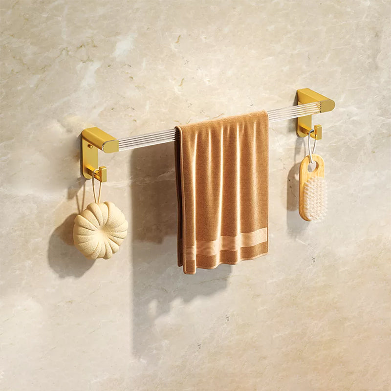 Modern 7-Piece Bathroom Accessory Set Metal Bathroom Set in Gold Single Bar Towel Bar (20"L) Clearhalo 'Bathroom Hardware Sets' 'Bathroom Hardware' 'Bathroom Remodel & Bathroom Fixtures' 'bathroom_hardware_sets' 'Home Improvement' 'home_improvement' 'home_improvement_bathroom_hardware_sets' 7117020