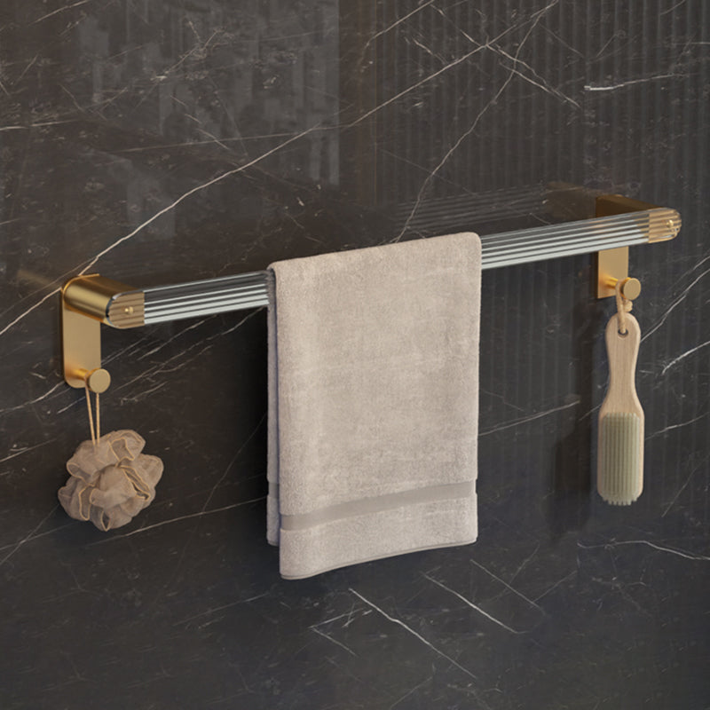 6-Piece Bathroom Set Aluminum and Acrylic Bathroom Accessories Hardware Set Towel Bar (Single Rod) Clearhalo 'Bathroom Hardware Sets' 'Bathroom Hardware' 'Bathroom Remodel & Bathroom Fixtures' 'bathroom_hardware_sets' 'Home Improvement' 'home_improvement' 'home_improvement_bathroom_hardware_sets' 7117034