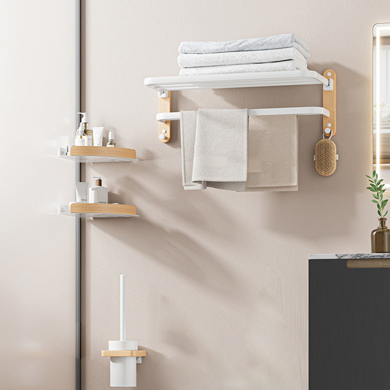 White Metal and Solid Wood Bathroom Accessories Hardware Set White 4-Piece Set (Toilet Brush) Clearhalo 'Bathroom Hardware Sets' 'Bathroom Hardware' 'Bathroom Remodel & Bathroom Fixtures' 'bathroom_hardware_sets' 'Home Improvement' 'home_improvement' 'home_improvement_bathroom_hardware_sets' 7117062