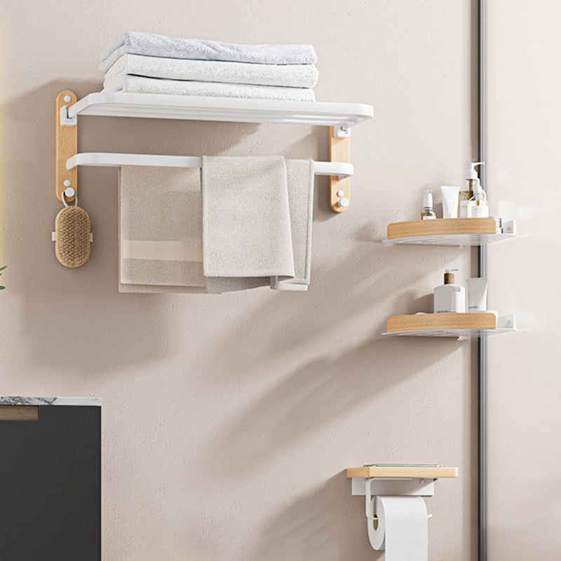 White Metal and Solid Wood Bathroom Accessories Hardware Set White 4-Piece Set (Toilet Paper Holder) Clearhalo 'Bathroom Hardware Sets' 'Bathroom Hardware' 'Bathroom Remodel & Bathroom Fixtures' 'bathroom_hardware_sets' 'Home Improvement' 'home_improvement' 'home_improvement_bathroom_hardware_sets' 7117064
