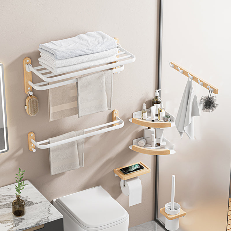 White Metal and Solid Wood Bathroom Accessories Hardware Set White 7-Piece Set (Toilet Paper Holder) Clearhalo 'Bathroom Hardware Sets' 'Bathroom Hardware' 'Bathroom Remodel & Bathroom Fixtures' 'bathroom_hardware_sets' 'Home Improvement' 'home_improvement' 'home_improvement_bathroom_hardware_sets' 7117069