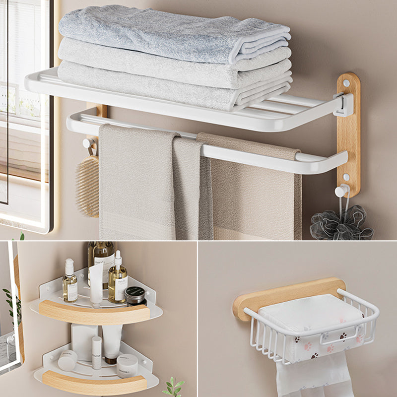 White Metal and Solid Wood Bathroom Accessories Hardware Set White 4-Piece Set (Tissue Basket) Clearhalo 'Bathroom Hardware Sets' 'Bathroom Hardware' 'Bathroom Remodel & Bathroom Fixtures' 'bathroom_hardware_sets' 'Home Improvement' 'home_improvement' 'home_improvement_bathroom_hardware_sets' 7117071