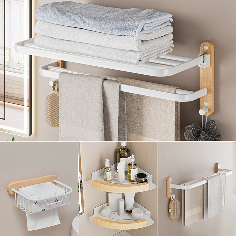 White Metal and Solid Wood Bathroom Accessories Hardware Set White 5-Piece Set (Tissue Basket) Clearhalo 'Bathroom Hardware Sets' 'Bathroom Hardware' 'Bathroom Remodel & Bathroom Fixtures' 'bathroom_hardware_sets' 'Home Improvement' 'home_improvement' 'home_improvement_bathroom_hardware_sets' 7117072