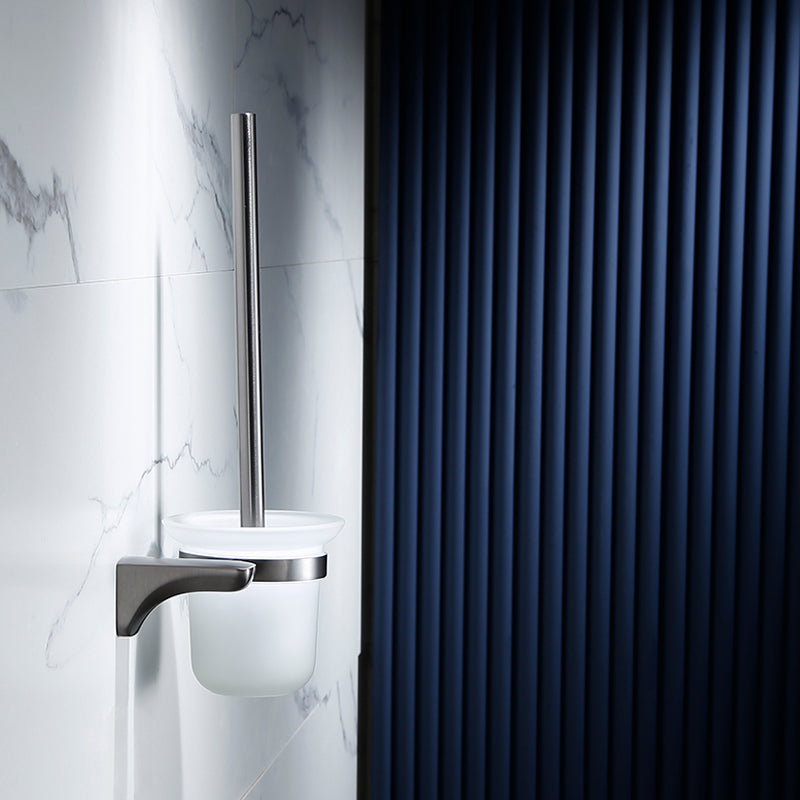 Gray Traditional Bathroom Hardware Set Stainless Steel Bathroom Accessory Kit Toilet Brush Clearhalo 'Bathroom Hardware Sets' 'Bathroom Hardware' 'Bathroom Remodel & Bathroom Fixtures' 'bathroom_hardware_sets' 'Home Improvement' 'home_improvement' 'home_improvement_bathroom_hardware_sets' 7117083