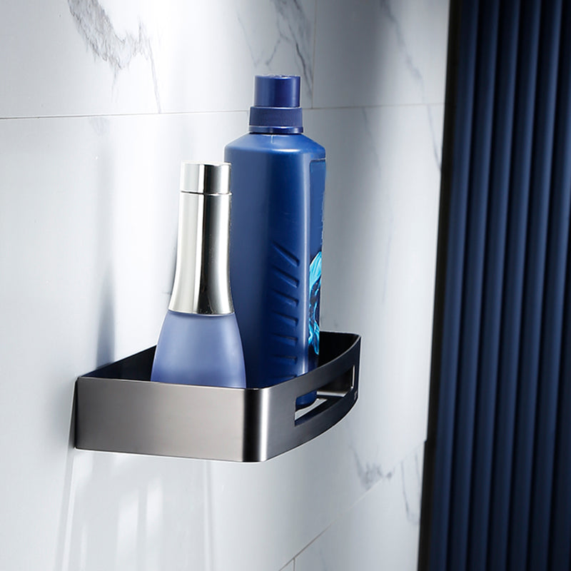 Gray Traditional Bathroom Hardware Set Stainless Steel Bathroom Accessory Kit Square Bath Shelf Clearhalo 'Bathroom Hardware Sets' 'Bathroom Hardware' 'Bathroom Remodel & Bathroom Fixtures' 'bathroom_hardware_sets' 'Home Improvement' 'home_improvement' 'home_improvement_bathroom_hardware_sets' 7117093