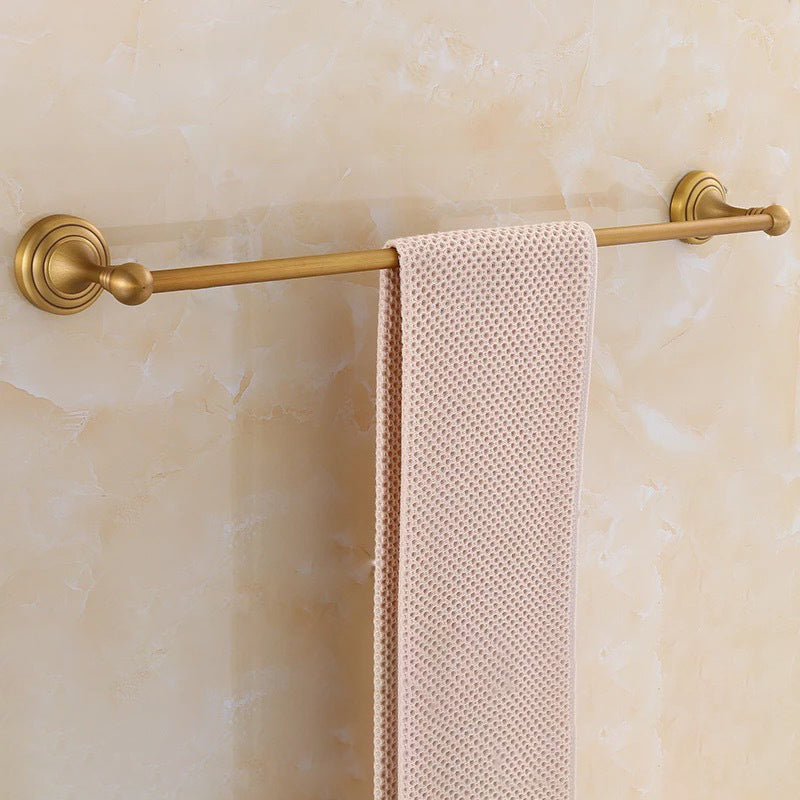 4-Piece Traditional Bathroom Accessory Set Gold Brass Bathroom Accessories Hardware Set Towel Bar Clearhalo 'Bathroom Hardware Sets' 'Bathroom Hardware' 'Bathroom Remodel & Bathroom Fixtures' 'bathroom_hardware_sets' 'Home Improvement' 'home_improvement' 'home_improvement_bathroom_hardware_sets' 7117104