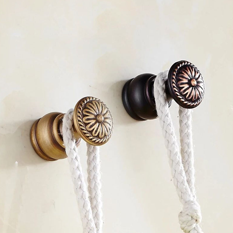 4-Piece Traditional Bathroom Accessory Set Gold Brass Bathroom Accessories Hardware Set Towel Robe Hook Clearhalo 'Bathroom Hardware Sets' 'Bathroom Hardware' 'Bathroom Remodel & Bathroom Fixtures' 'bathroom_hardware_sets' 'Home Improvement' 'home_improvement' 'home_improvement_bathroom_hardware_sets' 7117110