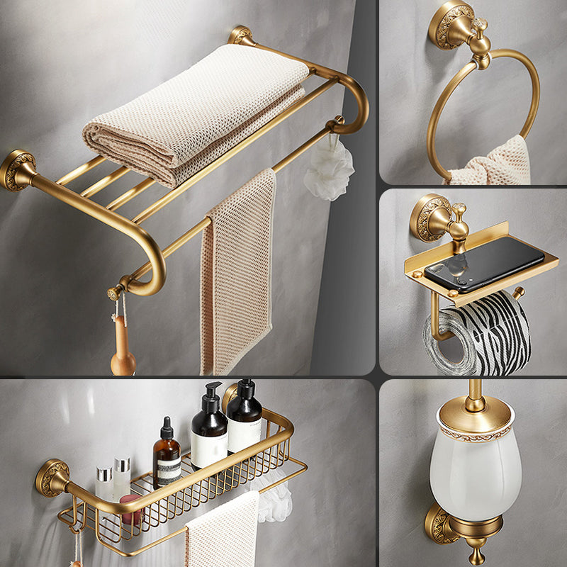 Traditional Brushed Brass Bathroom Accessory As Individual Or As a Set Clearhalo 'Bathroom Hardware Sets' 'Bathroom Hardware' 'Bathroom Remodel & Bathroom Fixtures' 'bathroom_hardware_sets' 'Home Improvement' 'home_improvement' 'home_improvement_bathroom_hardware_sets' 7117127