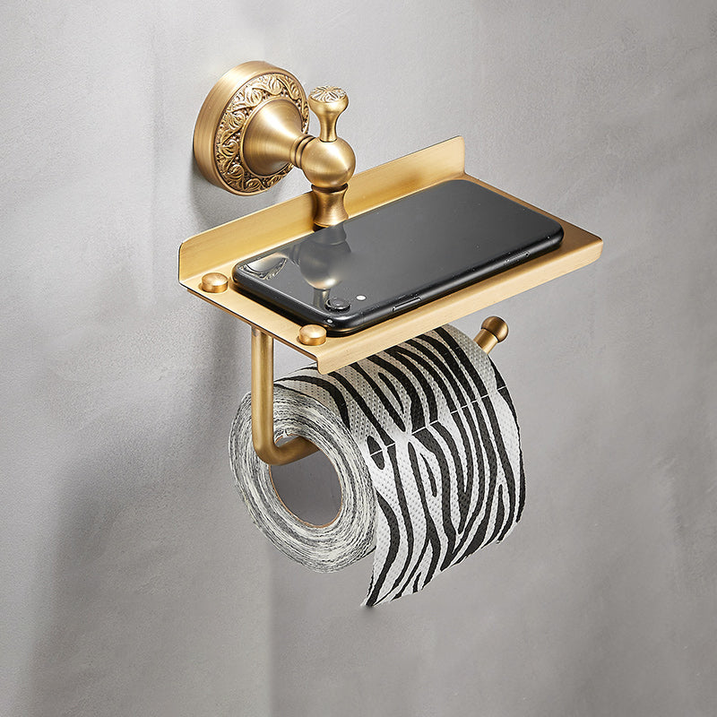 Traditional Brushed Brass Bathroom Accessory As Individual Or As a Set Round Toilet Paper Holder Clearhalo 'Bathroom Hardware Sets' 'Bathroom Hardware' 'Bathroom Remodel & Bathroom Fixtures' 'bathroom_hardware_sets' 'Home Improvement' 'home_improvement' 'home_improvement_bathroom_hardware_sets' 7117128