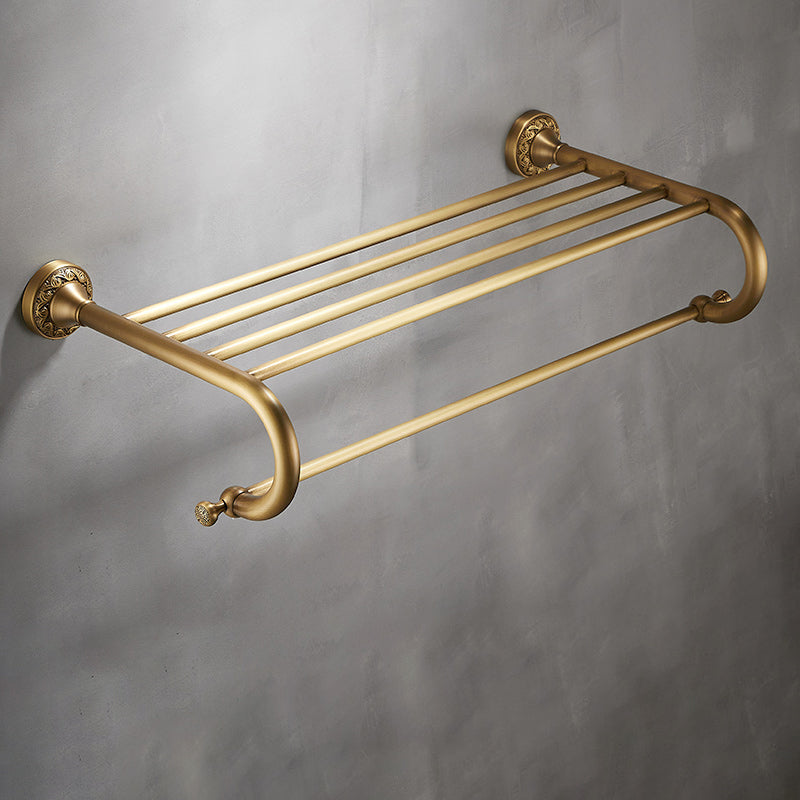 Traditional Brushed Brass Bathroom Accessory As Individual Or As a Set Round Towel Rack (20"L) Clearhalo 'Bathroom Hardware Sets' 'Bathroom Hardware' 'Bathroom Remodel & Bathroom Fixtures' 'bathroom_hardware_sets' 'Home Improvement' 'home_improvement' 'home_improvement_bathroom_hardware_sets' 7117129