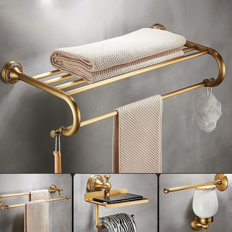 Traditional Brushed Brass Bathroom Accessory As Individual Or As a Set Clearhalo 'Bathroom Hardware Sets' 'Bathroom Hardware' 'Bathroom Remodel & Bathroom Fixtures' 'bathroom_hardware_sets' 'Home Improvement' 'home_improvement' 'home_improvement_bathroom_hardware_sets' 7117131