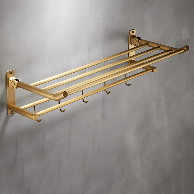 Traditional Brushed Brass Bathroom Accessory As Individual Or As a Set Rectangle Towel Rack (20"L) Clearhalo 'Bathroom Hardware Sets' 'Bathroom Hardware' 'Bathroom Remodel & Bathroom Fixtures' 'bathroom_hardware_sets' 'Home Improvement' 'home_improvement' 'home_improvement_bathroom_hardware_sets' 7117135