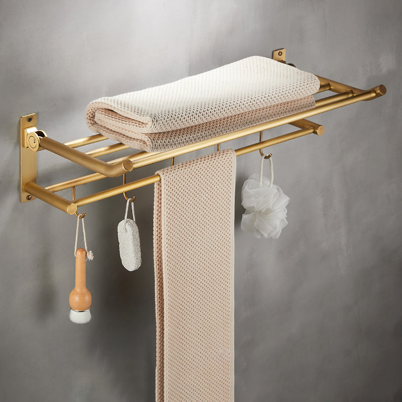 Traditional Brushed Brass Bathroom Accessory As Individual Or As a Set Rectangle Towel Rack (24"L) Clearhalo 'Bathroom Hardware Sets' 'Bathroom Hardware' 'Bathroom Remodel & Bathroom Fixtures' 'bathroom_hardware_sets' 'Home Improvement' 'home_improvement' 'home_improvement_bathroom_hardware_sets' 7117138