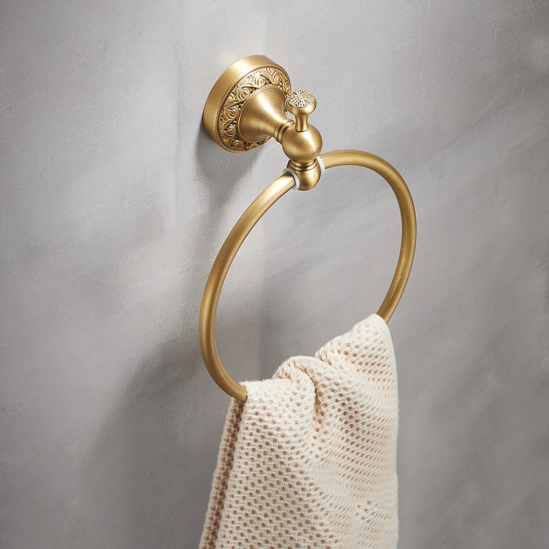 Traditional Brushed Brass Bathroom Accessory As Individual Or As a Set Unavailiable Towel Ring Clearhalo 'Bathroom Hardware Sets' 'Bathroom Hardware' 'Bathroom Remodel & Bathroom Fixtures' 'bathroom_hardware_sets' 'Home Improvement' 'home_improvement' 'home_improvement_bathroom_hardware_sets' 7117142