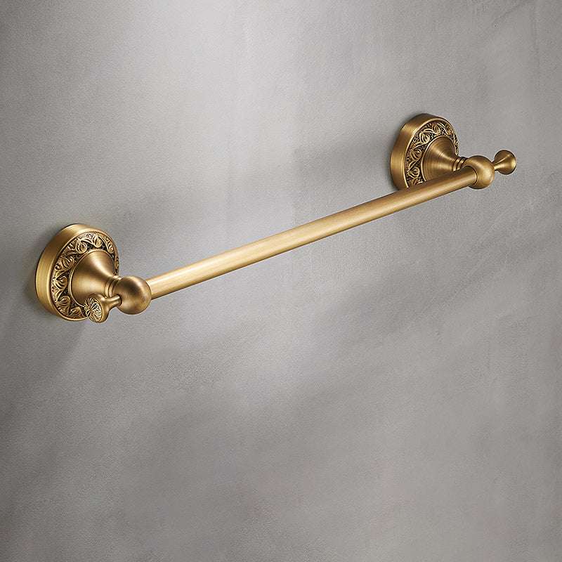 Traditional Brushed Brass Bathroom Accessory As Individual Or As a Set Unavailiable Single Bar Towel Bar (16"L) Clearhalo 'Bathroom Hardware Sets' 'Bathroom Hardware' 'Bathroom Remodel & Bathroom Fixtures' 'bathroom_hardware_sets' 'Home Improvement' 'home_improvement' 'home_improvement_bathroom_hardware_sets' 7117148