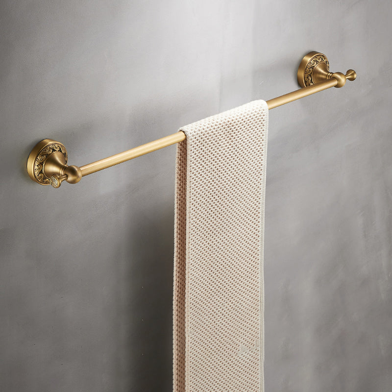 Traditional Brushed Brass Bathroom Accessory As Individual Or As a Set Unavailiable Single Bar Towel Bar (24"L) Clearhalo 'Bathroom Hardware Sets' 'Bathroom Hardware' 'Bathroom Remodel & Bathroom Fixtures' 'bathroom_hardware_sets' 'Home Improvement' 'home_improvement' 'home_improvement_bathroom_hardware_sets' 7117150