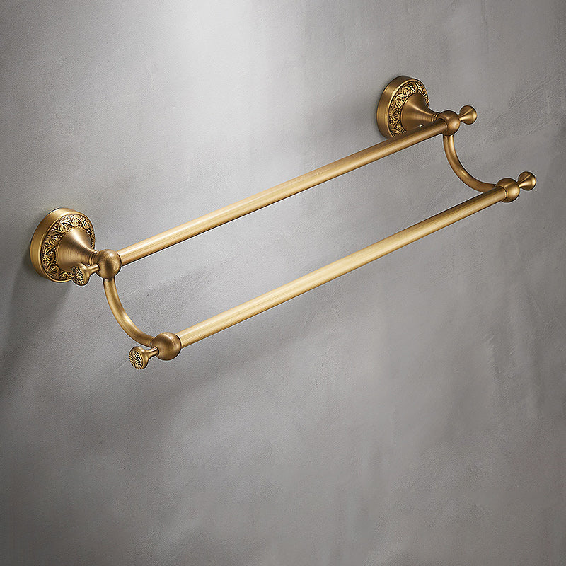 Traditional Brushed Brass Bathroom Accessory As Individual Or As a Set Unavailiable Double Bars Towel Bar (20"L) Clearhalo 'Bathroom Hardware Sets' 'Bathroom Hardware' 'Bathroom Remodel & Bathroom Fixtures' 'bathroom_hardware_sets' 'Home Improvement' 'home_improvement' 'home_improvement_bathroom_hardware_sets' 7117154
