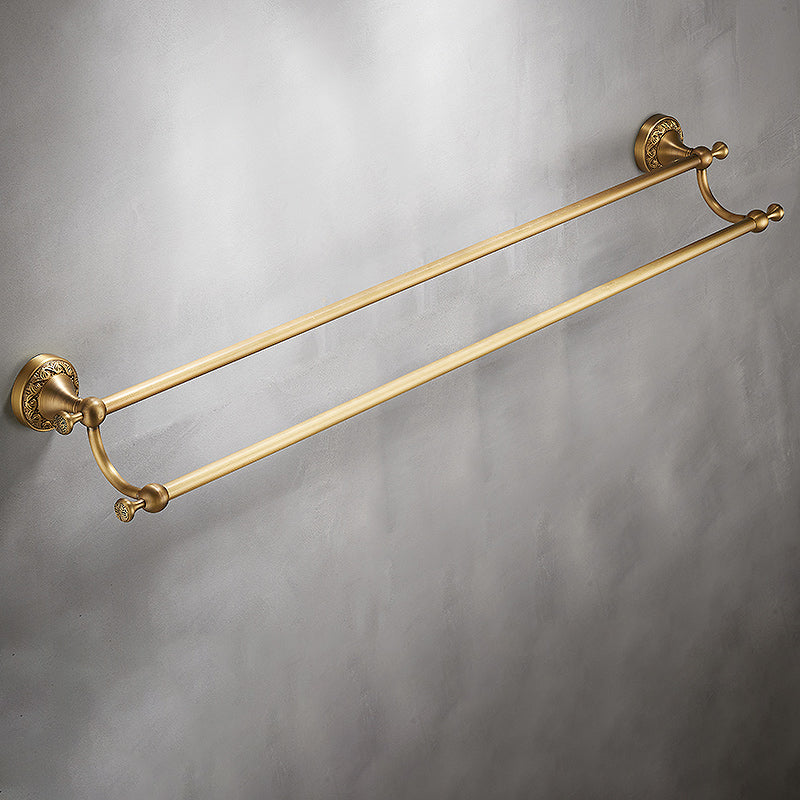 Traditional Brushed Brass Bathroom Accessory As Individual Or As a Set Unavailiable Double Bars Towel Bar (31"L) Clearhalo 'Bathroom Hardware Sets' 'Bathroom Hardware' 'Bathroom Remodel & Bathroom Fixtures' 'bathroom_hardware_sets' 'Home Improvement' 'home_improvement' 'home_improvement_bathroom_hardware_sets' 7117157