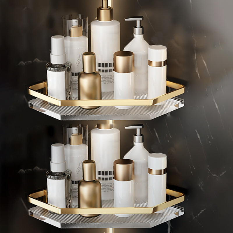 Metal and Acrylic Bathroom Accessory Set Transparent Bathroom Hardware 2-Piece Set (Triangular Bath Shelf) Clearhalo 'Bathroom Hardware Sets' 'Bathroom Hardware' 'Bathroom Remodel & Bathroom Fixtures' 'bathroom_hardware_sets' 'Home Improvement' 'home_improvement' 'home_improvement_bathroom_hardware_sets' 7117169
