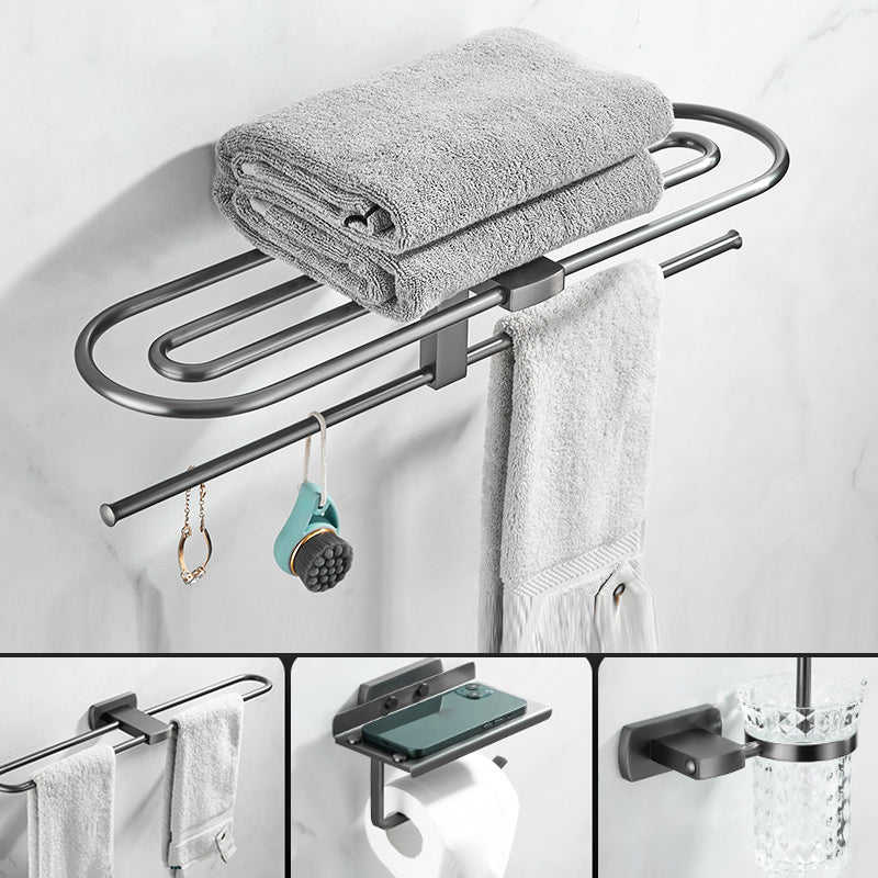 Modern Silver Bathroom Accessory As Individual Or As a Set with Towel Bar Clearhalo 'Bathroom Hardware Sets' 'Bathroom Hardware' 'Bathroom Remodel & Bathroom Fixtures' 'bathroom_hardware_sets' 'Home Improvement' 'home_improvement' 'home_improvement_bathroom_hardware_sets' 7117184