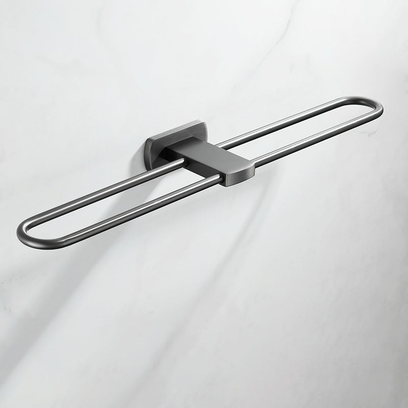 Modern Silver Bathroom Accessory As Individual Or As a Set with Towel Bar Oval Double Bars Towel Bar Clearhalo 'Bathroom Hardware Sets' 'Bathroom Hardware' 'Bathroom Remodel & Bathroom Fixtures' 'bathroom_hardware_sets' 'Home Improvement' 'home_improvement' 'home_improvement_bathroom_hardware_sets' 7117199