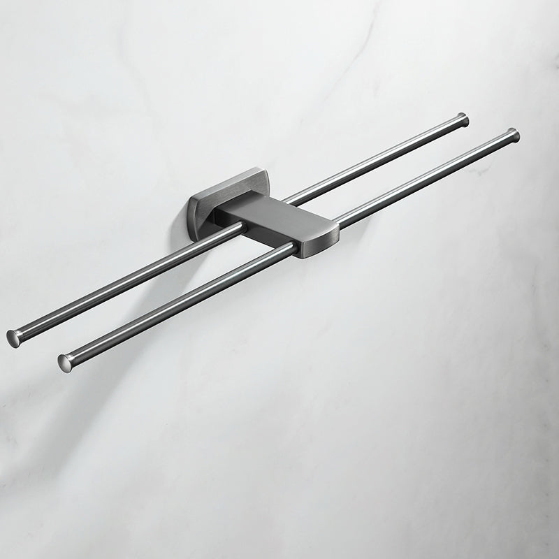 Modern Silver Bathroom Accessory As Individual Or As a Set with Towel Bar Rectangle Double Bars Towel Bar Clearhalo 'Bathroom Hardware Sets' 'Bathroom Hardware' 'Bathroom Remodel & Bathroom Fixtures' 'bathroom_hardware_sets' 'Home Improvement' 'home_improvement' 'home_improvement_bathroom_hardware_sets' 7117209