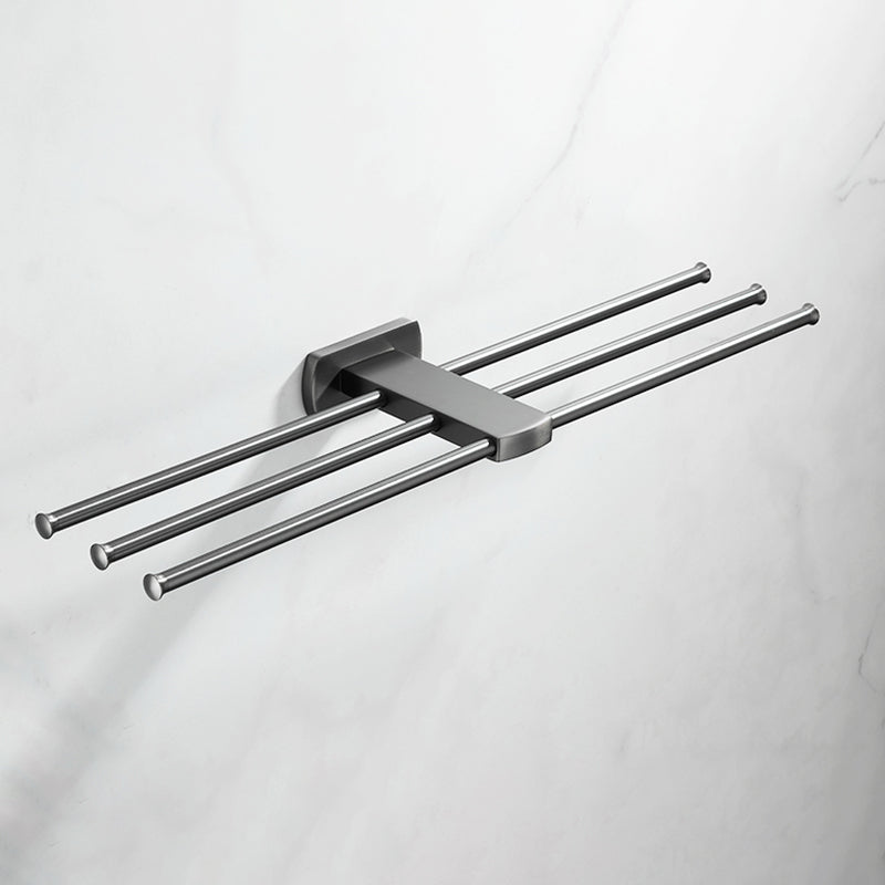 Modern Silver Bathroom Accessory As Individual Or As a Set with Towel Bar Rectangle Three Bar Towel Holder Clearhalo 'Bathroom Hardware Sets' 'Bathroom Hardware' 'Bathroom Remodel & Bathroom Fixtures' 'bathroom_hardware_sets' 'Home Improvement' 'home_improvement' 'home_improvement_bathroom_hardware_sets' 7117211