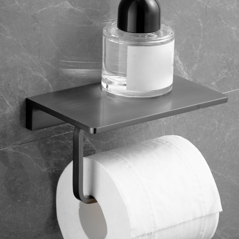 Modern Silver Bathroom Accessory As Individual Or As a Set with Towel Bar Unavailiable Toilet Paper Holder (Straight) Clearhalo 'Bathroom Hardware Sets' 'Bathroom Hardware' 'Bathroom Remodel & Bathroom Fixtures' 'bathroom_hardware_sets' 'Home Improvement' 'home_improvement' 'home_improvement_bathroom_hardware_sets' 7117216