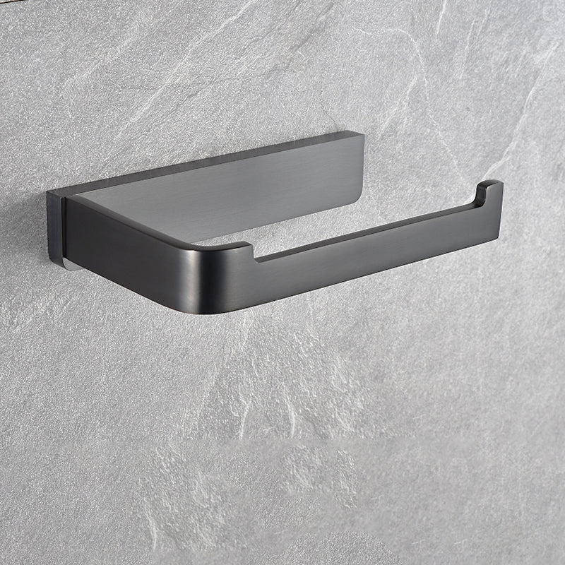 Grey Metal Modern Bathroom Accessory As Individual Or As a Set Toilet Paper Holder (6"L) Clearhalo 'Bathroom Hardware Sets' 'Bathroom Hardware' 'Bathroom Remodel & Bathroom Fixtures' 'bathroom_hardware_sets' 'Home Improvement' 'home_improvement' 'home_improvement_bathroom_hardware_sets' 7117239
