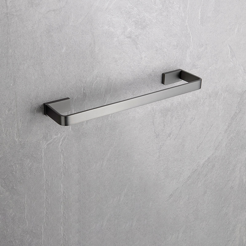 Grey Metal Modern Bathroom Accessory As Individual Or As a Set Towel Bar (12"L ) Clearhalo 'Bathroom Hardware Sets' 'Bathroom Hardware' 'Bathroom Remodel & Bathroom Fixtures' 'bathroom_hardware_sets' 'Home Improvement' 'home_improvement' 'home_improvement_bathroom_hardware_sets' 7117241