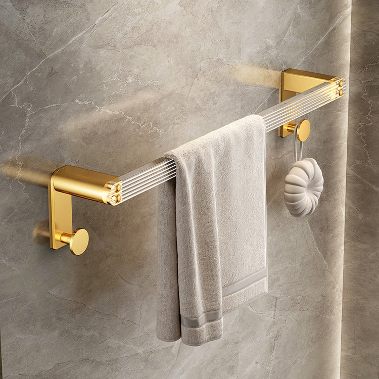 Modern Golden Bathroom Accessory As Individual Or As a Set with Bath Shelf Towel Bar Clearhalo 'Bathroom Hardware Sets' 'Bathroom Hardware' 'Bathroom Remodel & Bathroom Fixtures' 'bathroom_hardware_sets' 'Home Improvement' 'home_improvement' 'home_improvement_bathroom_hardware_sets' 7117313