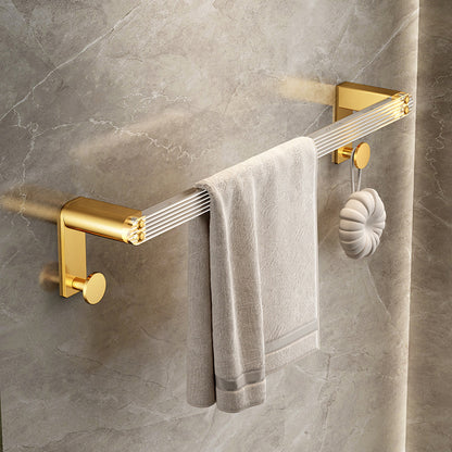 Modern Golden Bathroom Accessory As Individual Or As a Set with Bath Shelf Towel Bar Clearhalo 'Bathroom Hardware Sets' 'Bathroom Hardware' 'Bathroom Remodel & Bathroom Fixtures' 'bathroom_hardware_sets' 'Home Improvement' 'home_improvement' 'home_improvement_bathroom_hardware_sets' 7117313