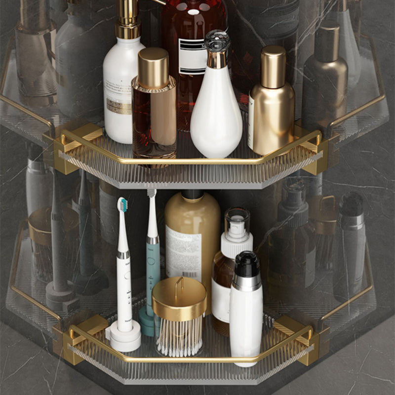 Modern Bathroom Accessory Set Bath Shelf Gold Towel Bar Bath Hardware Set 2-Piece Set (Triangular Bath Shelf) Clearhalo 'Bathroom Hardware Sets' 'Bathroom Hardware' 'Bathroom Remodel & Bathroom Fixtures' 'bathroom_hardware_sets' 'Home Improvement' 'home_improvement' 'home_improvement_bathroom_hardware_sets' 7117371