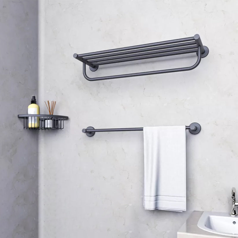 Grey Accessories Hardware Set Modern Bathroom Accessories Hardware Set 3-Piece Set (Single Rail) Clearhalo 'Bathroom Hardware Sets' 'Bathroom Hardware' 'Bathroom Remodel & Bathroom Fixtures' 'bathroom_hardware_sets' 'Home Improvement' 'home_improvement' 'home_improvement_bathroom_hardware_sets' 7118024