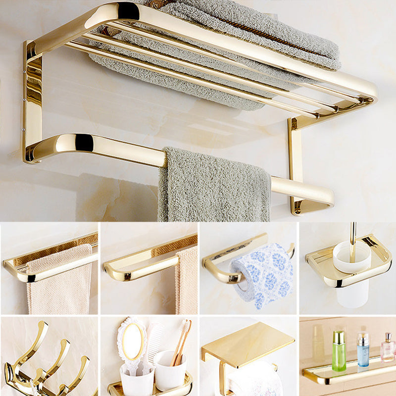 Chrome/Gold Bathroom Accessory Set Modern Metal Bathroom Hardware Set Clearhalo 'Bathroom Hardware Sets' 'Bathroom Hardware' 'Bathroom Remodel & Bathroom Fixtures' 'bathroom_hardware_sets' 'Home Improvement' 'home_improvement' 'home_improvement_bathroom_hardware_sets' 7118033