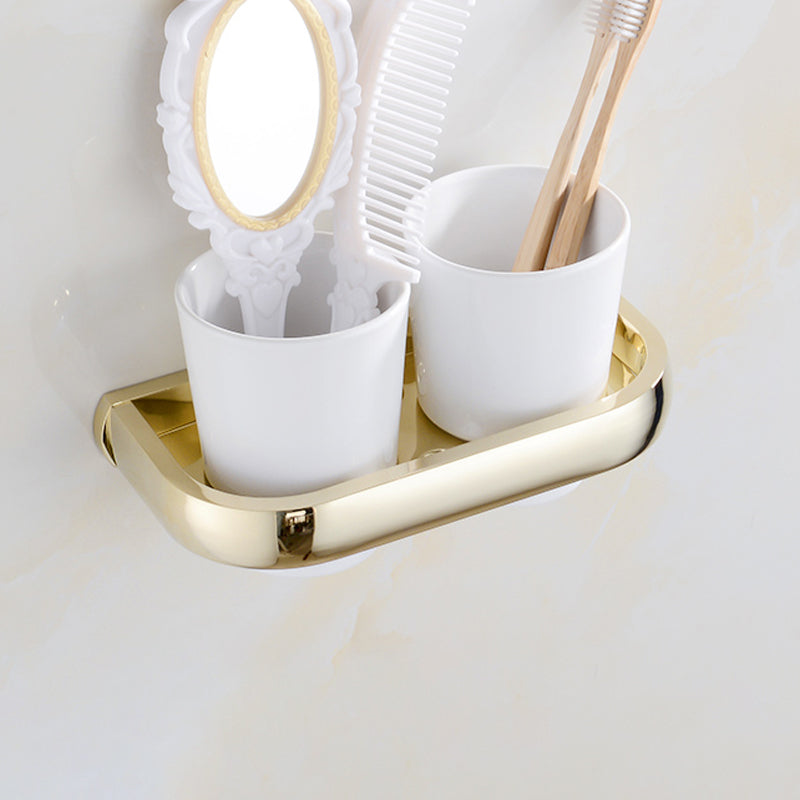 Chrome/Gold Bathroom Accessory Set Modern Metal Bathroom Hardware Set Gold Toothbrush Holder Clearhalo 'Bathroom Hardware Sets' 'Bathroom Hardware' 'Bathroom Remodel & Bathroom Fixtures' 'bathroom_hardware_sets' 'Home Improvement' 'home_improvement' 'home_improvement_bathroom_hardware_sets' 7118034