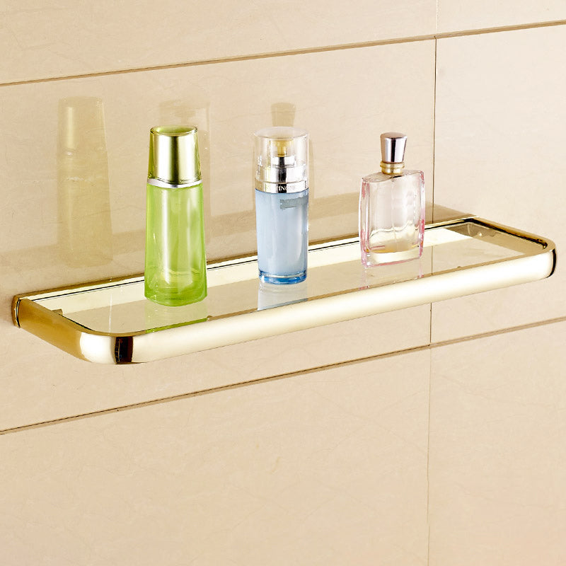 Chrome/Gold Bathroom Accessory Set Modern Metal Bathroom Hardware Set Gold Bath Shelf Clearhalo 'Bathroom Hardware Sets' 'Bathroom Hardware' 'Bathroom Remodel & Bathroom Fixtures' 'bathroom_hardware_sets' 'Home Improvement' 'home_improvement' 'home_improvement_bathroom_hardware_sets' 7118036