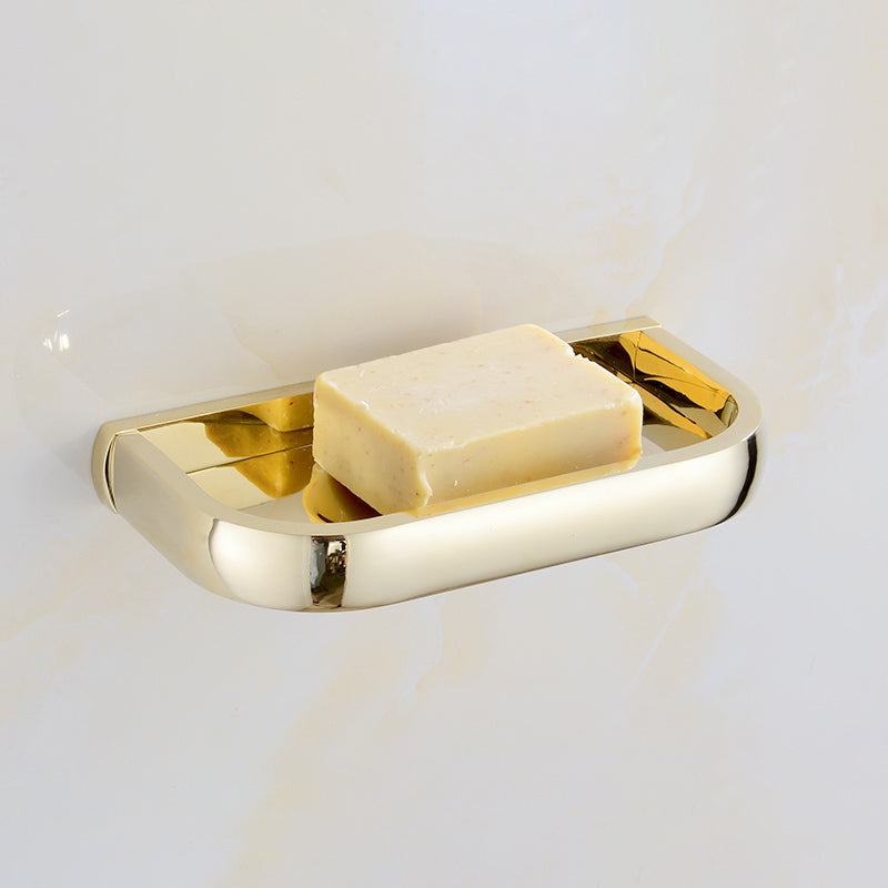 Chrome/Gold Bathroom Accessory Set Modern Metal Bathroom Hardware Set Gold Soap Dish Clearhalo 'Bathroom Hardware Sets' 'Bathroom Hardware' 'Bathroom Remodel & Bathroom Fixtures' 'bathroom_hardware_sets' 'Home Improvement' 'home_improvement' 'home_improvement_bathroom_hardware_sets' 7118054