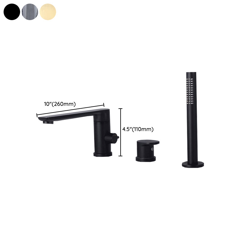 Modern Bathtub Faucet Solid Color Deck Mount Roman Tub Faucets Clearhalo 'Bathroom Remodel & Bathroom Fixtures' 'Bathtub Faucets' 'bathtub_faucets' 'Home Improvement' 'home_improvement' 'home_improvement_bathtub_faucets' 7118090