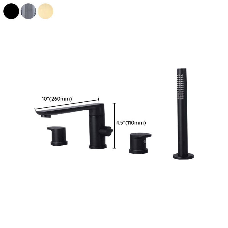 Modern Bathtub Faucet Solid Color Deck Mount Roman Tub Faucets Clearhalo 'Bathroom Remodel & Bathroom Fixtures' 'Bathtub Faucets' 'bathtub_faucets' 'Home Improvement' 'home_improvement' 'home_improvement_bathtub_faucets' 7118091