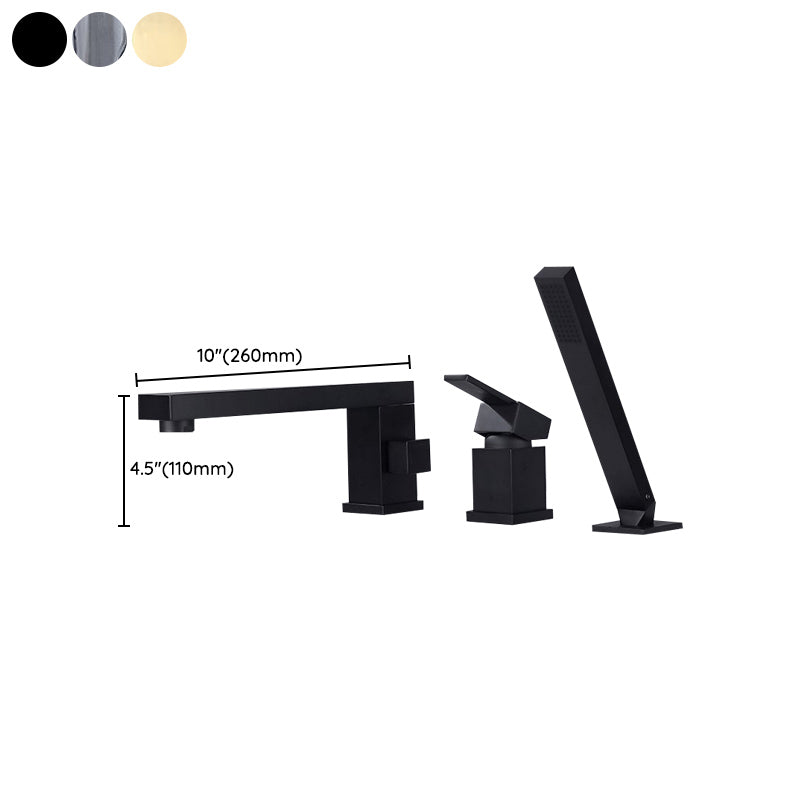 Modern Bathtub Faucet Solid Color Deck Mount Roman Tub Faucets Clearhalo 'Bathroom Remodel & Bathroom Fixtures' 'Bathtub Faucets' 'bathtub_faucets' 'Home Improvement' 'home_improvement' 'home_improvement_bathtub_faucets' 7118092