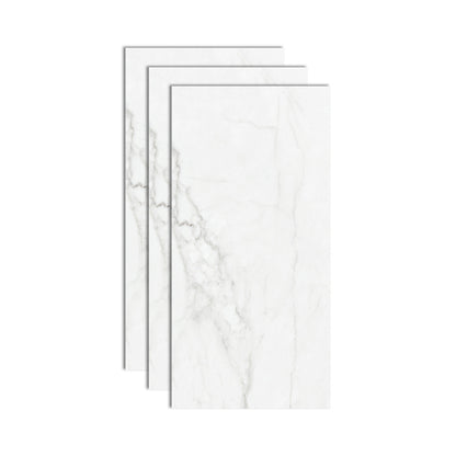 Polished Marbling Floor Tile Straight Edge Rectangle Singular Tile White Clearhalo 'Floor Tiles & Wall Tiles' 'floor_tiles_wall_tiles' 'Flooring 'Home Improvement' 'home_improvement' 'home_improvement_floor_tiles_wall_tiles' Walls and Ceiling' 7119321