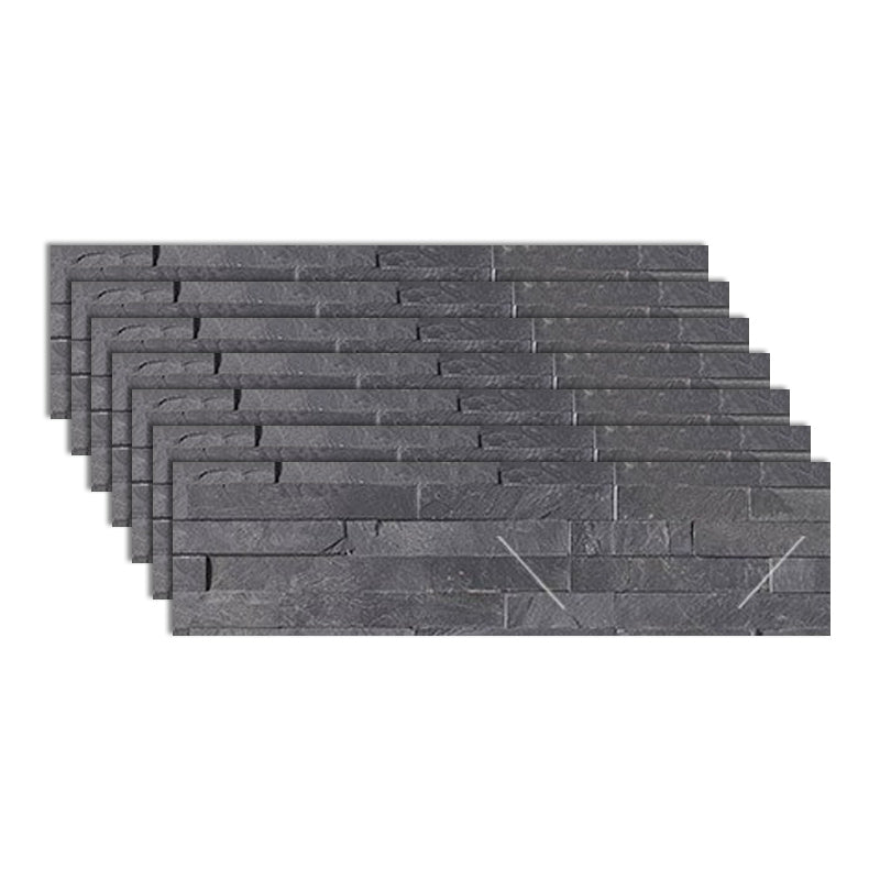 Fire Resistant Engineered Stone Tile Rectangle Stacked Stone Wall Tile Matte Black Clearhalo 'Floor Tiles & Wall Tiles' 'floor_tiles_wall_tiles' 'Flooring 'Home Improvement' 'home_improvement' 'home_improvement_floor_tiles_wall_tiles' Walls and Ceiling' 7119345