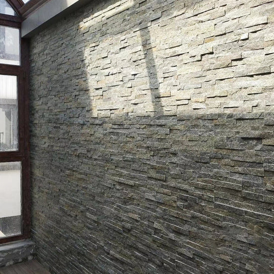 Rectangle Engineered Stone Tile Fire Resistant Stacked Stone Wall Tile ...