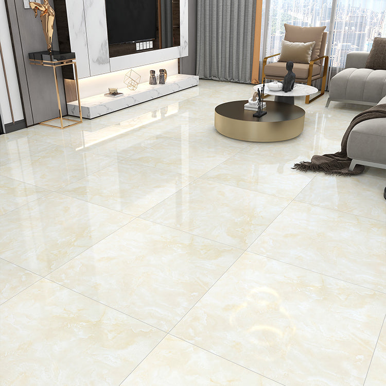 Square Floor Tile Straight Edge Polished Marbling Singular Tile Beige 57 Pieces Clearhalo 'Floor Tiles & Wall Tiles' 'floor_tiles_wall_tiles' 'Flooring 'Home Improvement' 'home_improvement' 'home_improvement_floor_tiles_wall_tiles' Walls and Ceiling' 7119486