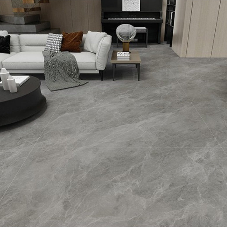 Gray Tone Floor Tile Straight Edge Polished Marbling Singular Tile Dark Gray 52 Pieces Clearhalo 'Floor Tiles & Wall Tiles' 'floor_tiles_wall_tiles' 'Flooring 'Home Improvement' 'home_improvement' 'home_improvement_floor_tiles_wall_tiles' Walls and Ceiling' 7119496